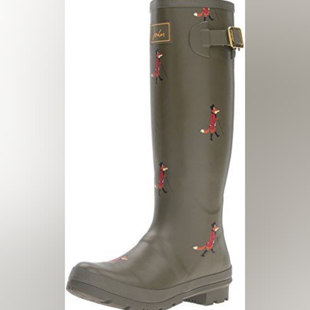 Joules Forest Green Rainboots with Fox Detials